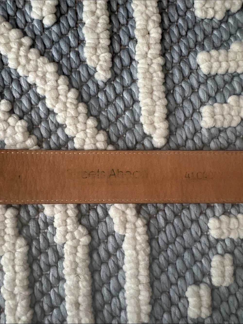 Vintage Streets Ahead Leather Belt Rare Openwork Face Buckle Brown Croc Embossed